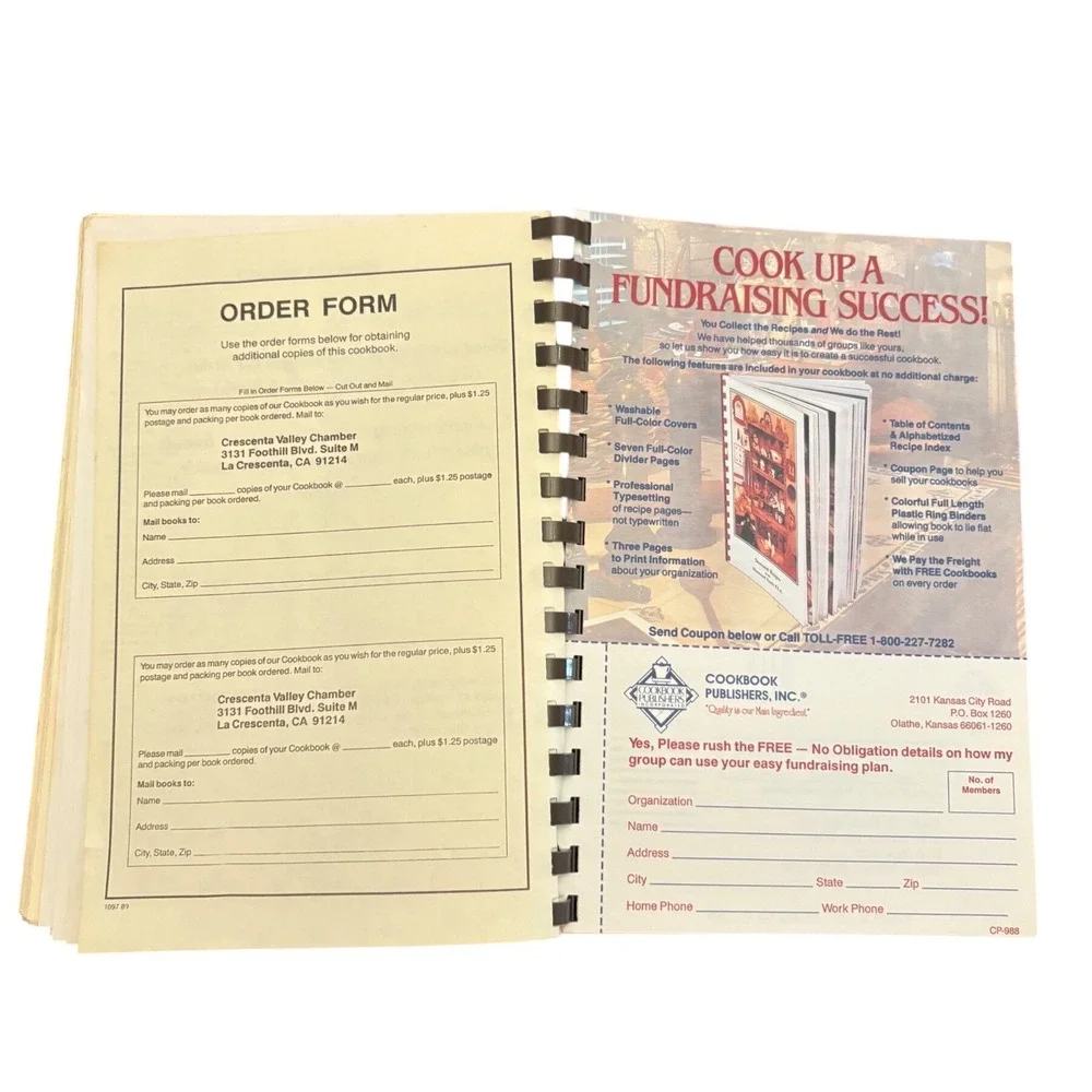 Cultural Heritage Cookbook 1989 Crescenta Valley California Community Recipes CV